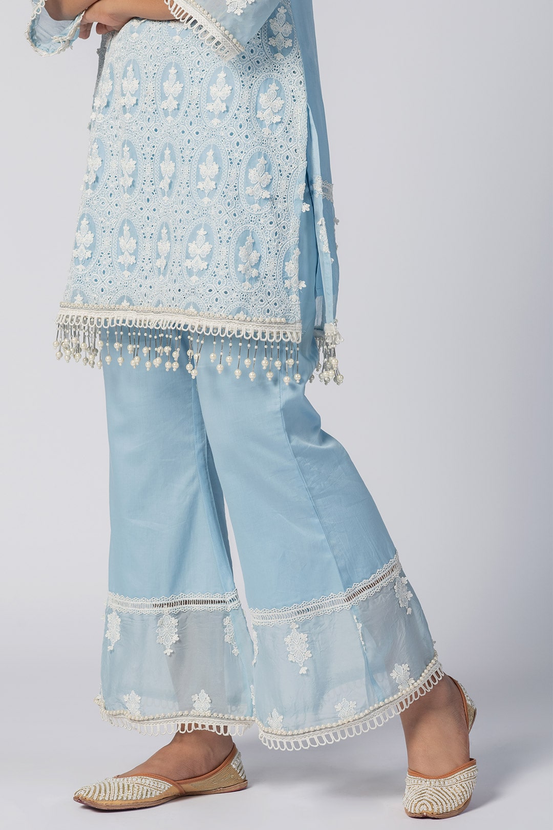 Mulmul Organza Savannah Blue Pant
