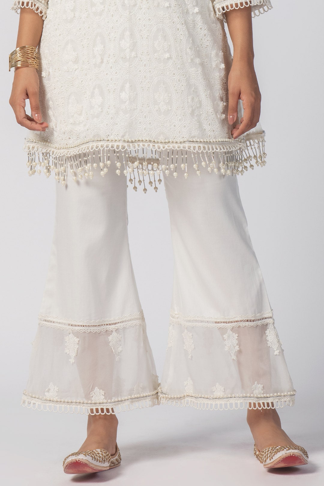 Mulmul Organza Savannah Off White Pant