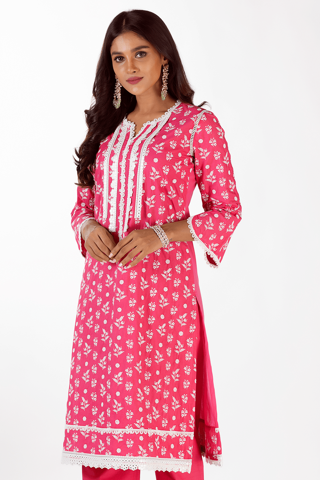 Mulmul Supima Cotton Sierra Fuchsia Kurta
