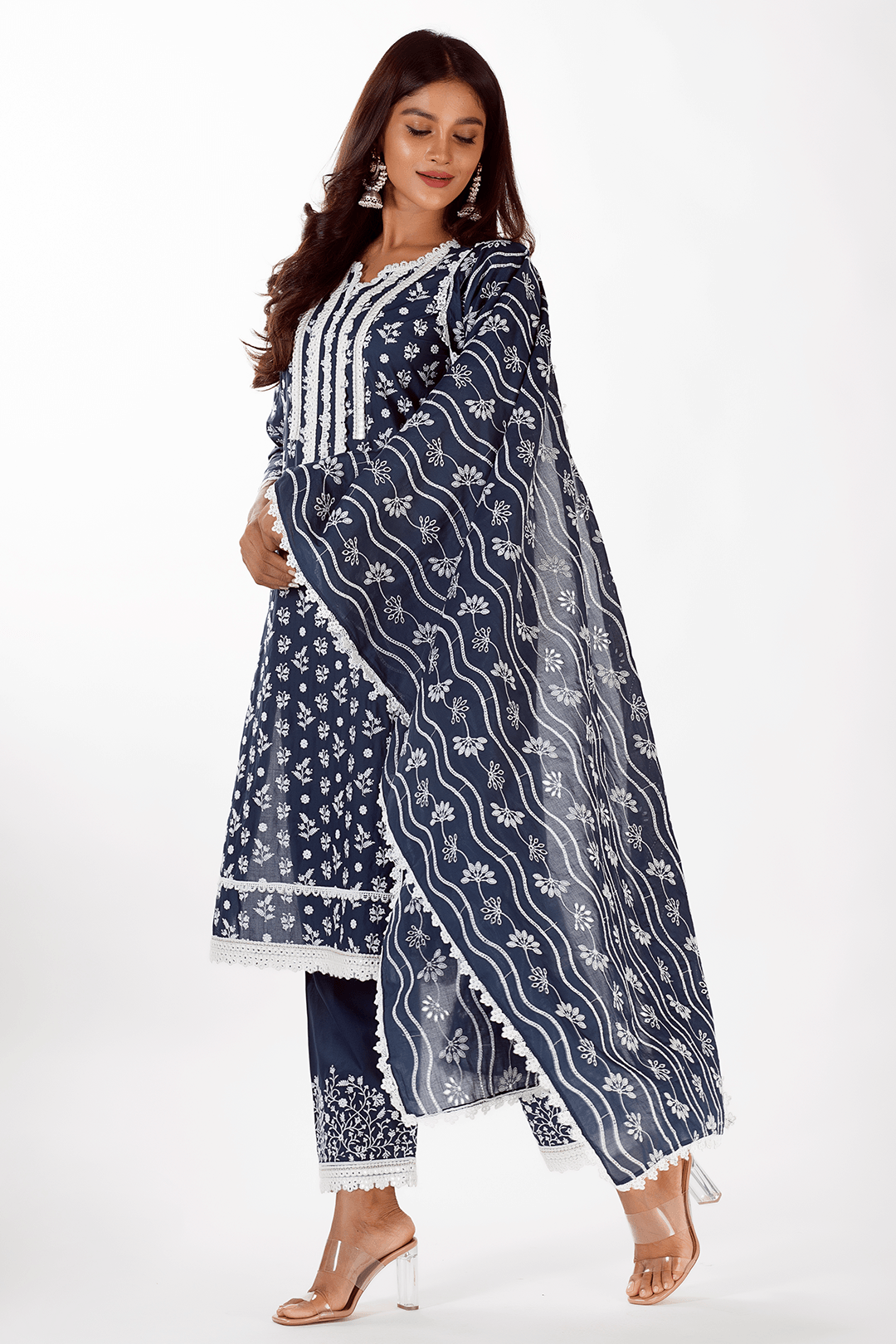 Mulmul Supima Cotton Sierra Navy Kurta