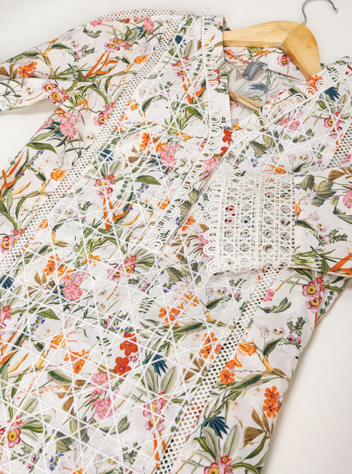 Mulmul Supima Cotton Stassie White Kurta