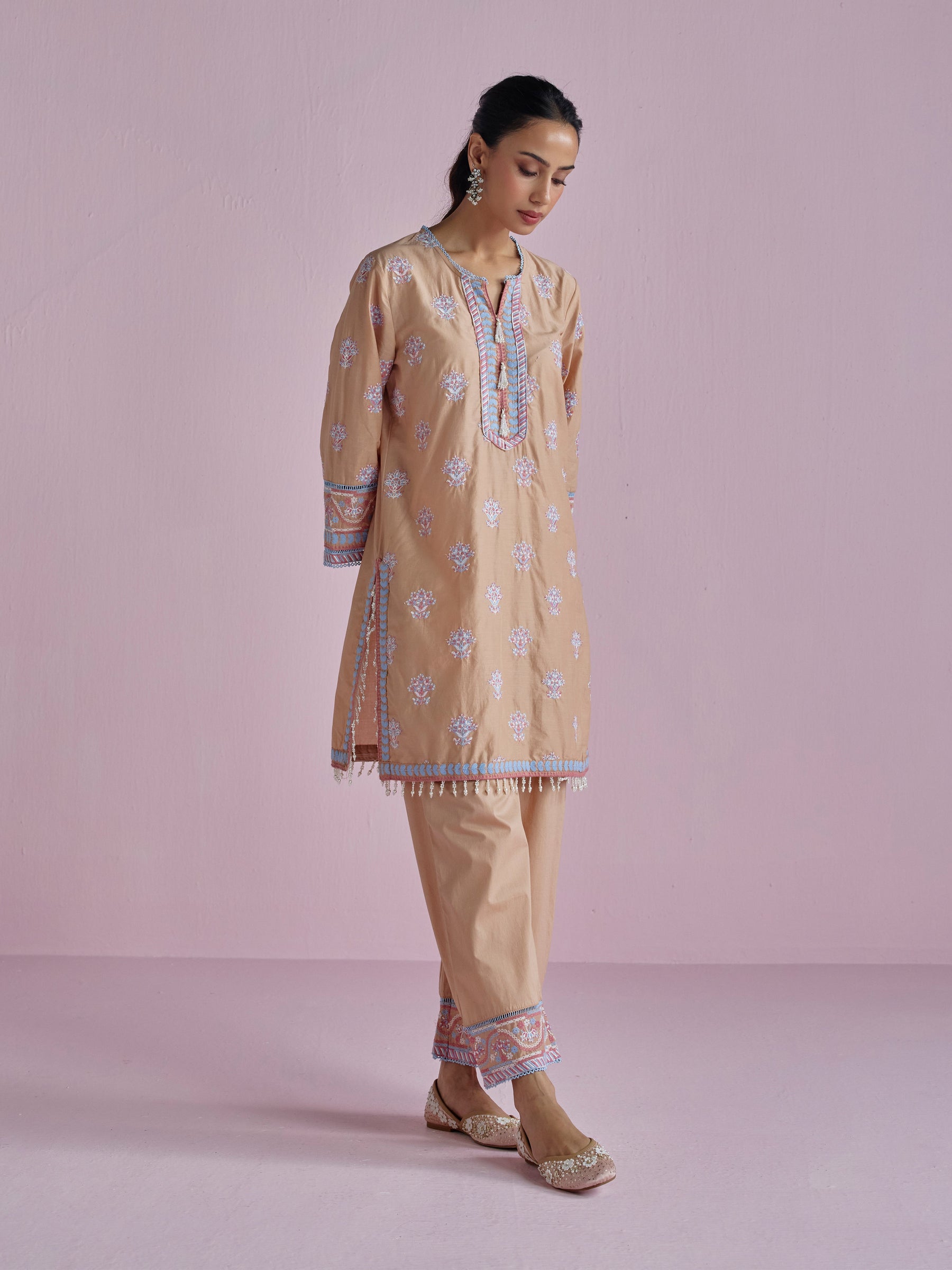 Amoli Supima Cotton Caramel Brown Kurta Set