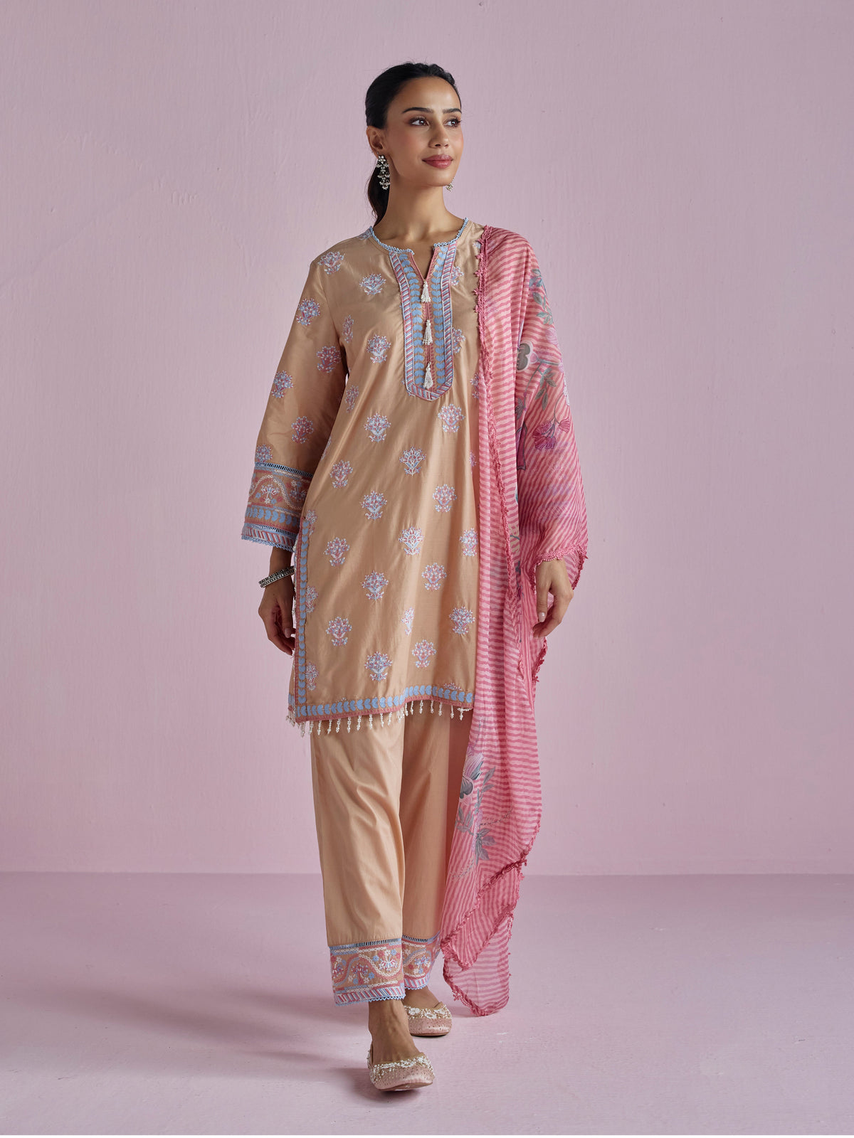 Amoli Supima Cotton Caramel Brown Kurta Set