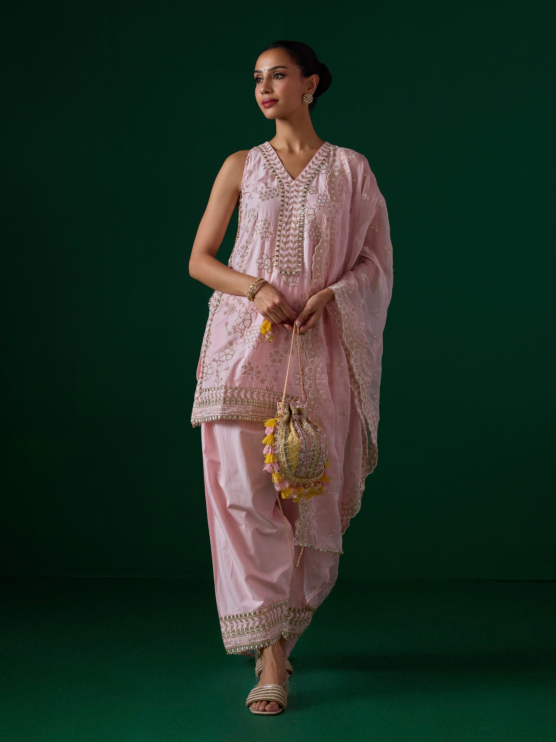 Jivara Supima Cotton Pink Kurta Set