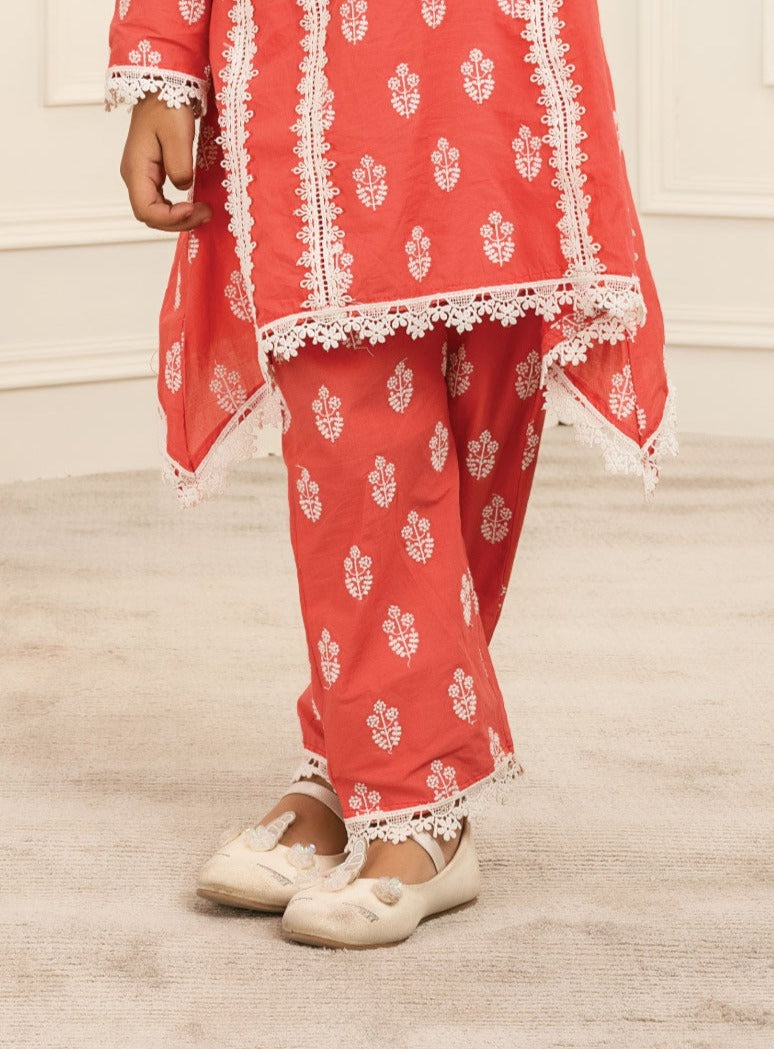 Mulmul Supima Cotton Amaris Red Pant