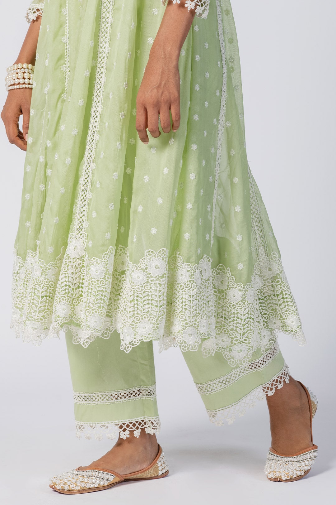 Mulmul Organza Valerie Green Pant