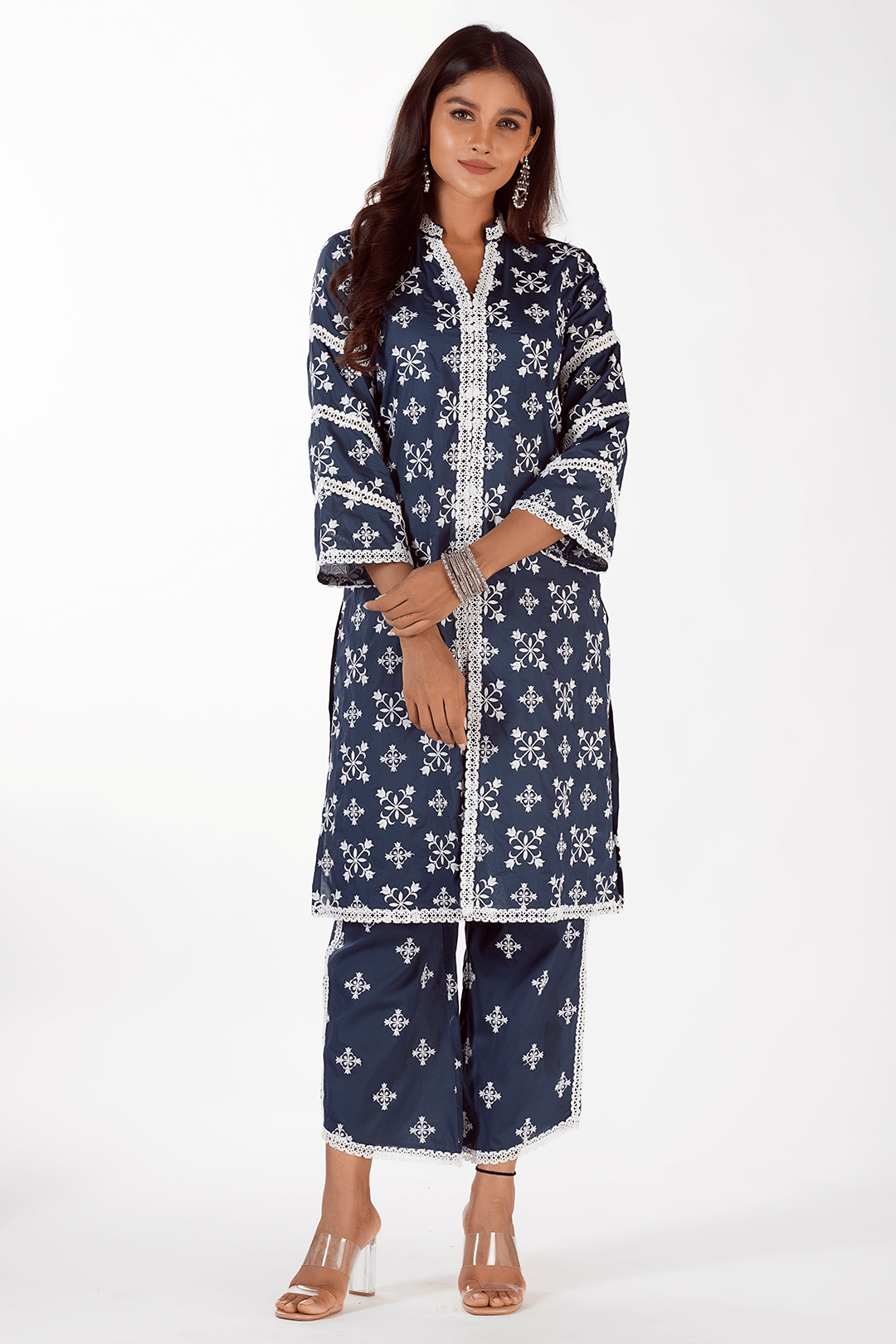 Mulmul Supima Cotton Vera Navy Pyajama
