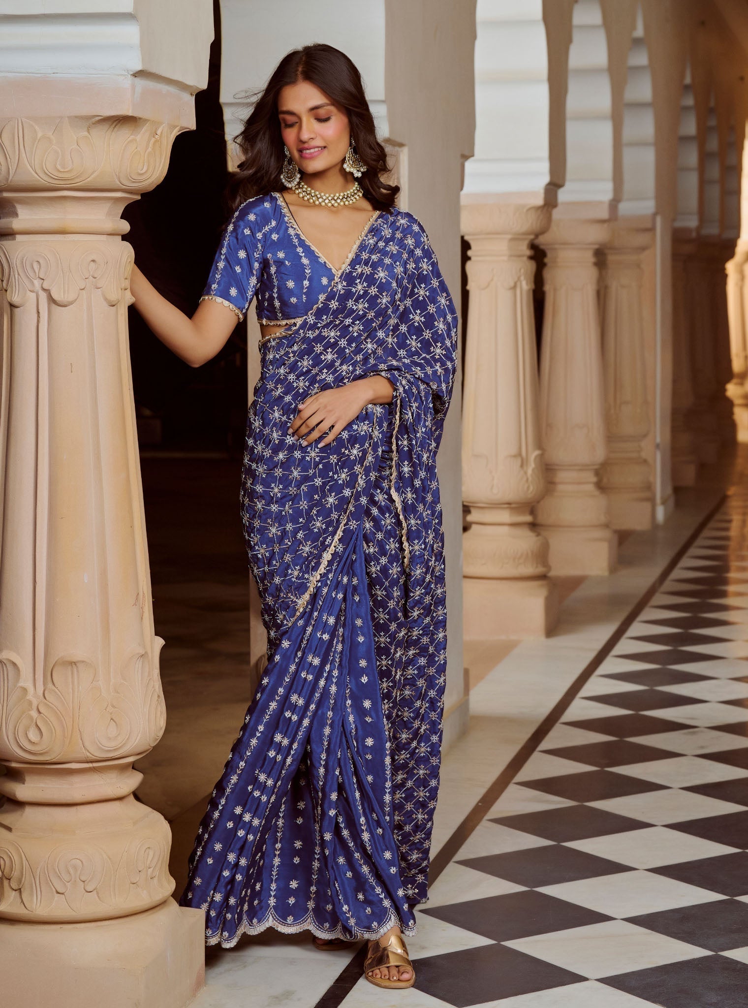 Banni Crepe Navy Saree
