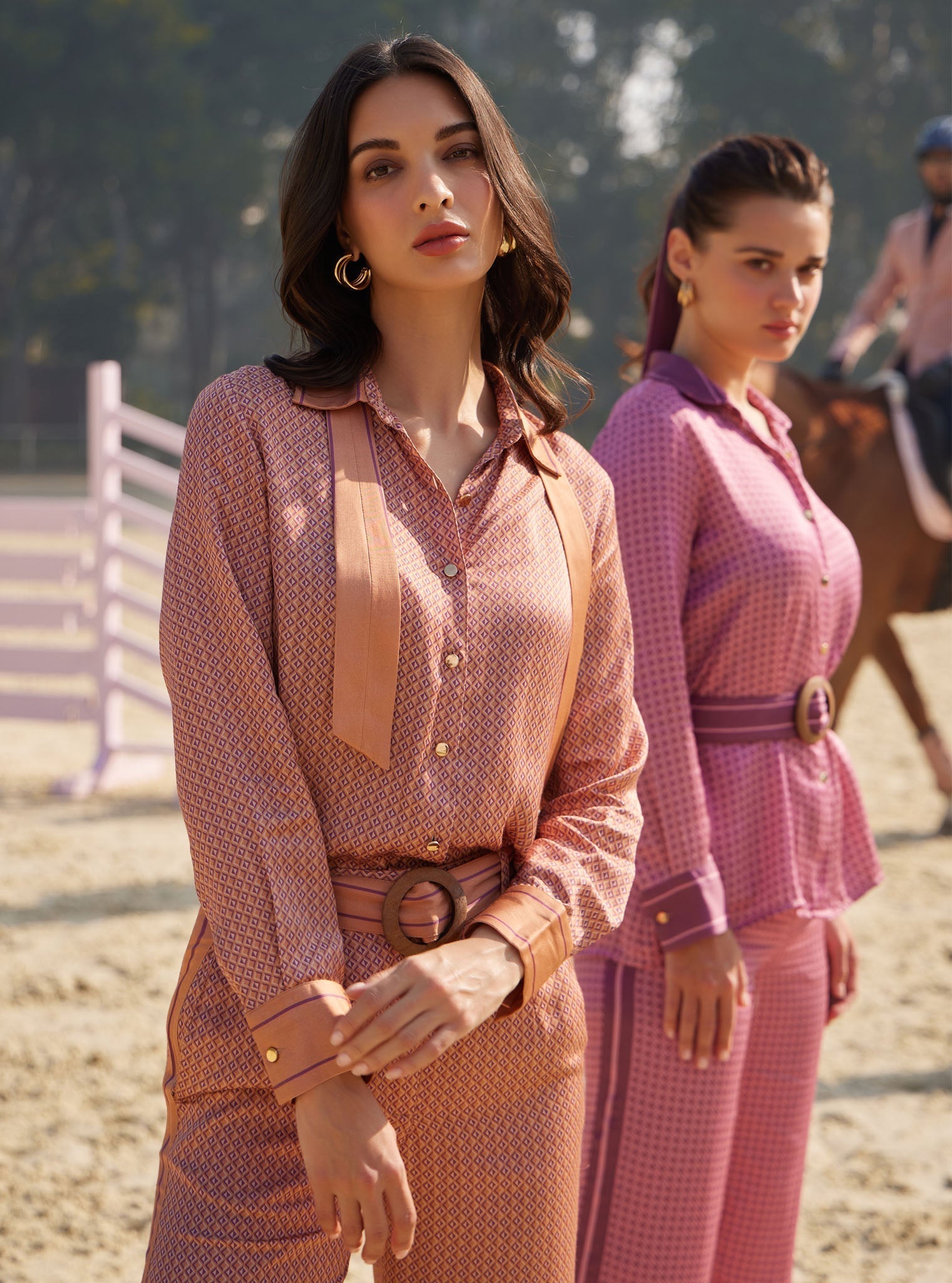 Eos Cupro Printed Brown Top