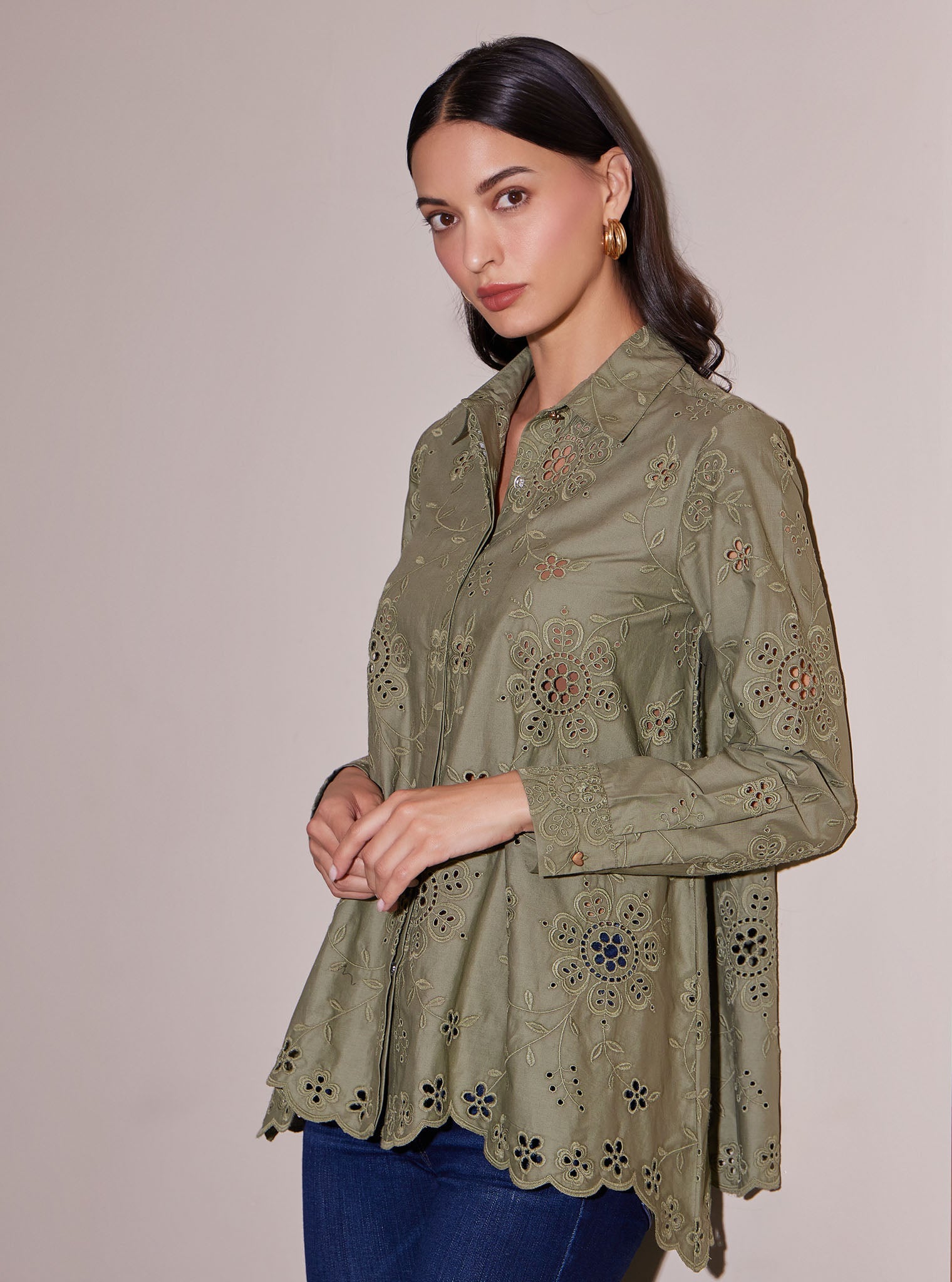 Ora Supima Cotton Olive Shirt