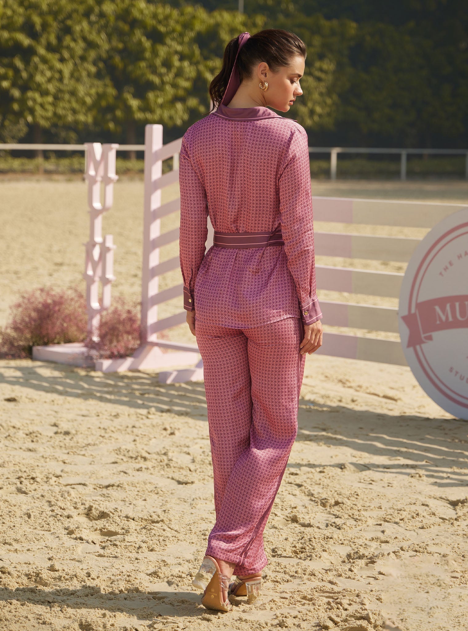 Mulmul Cupro Print Eos Pink Pant