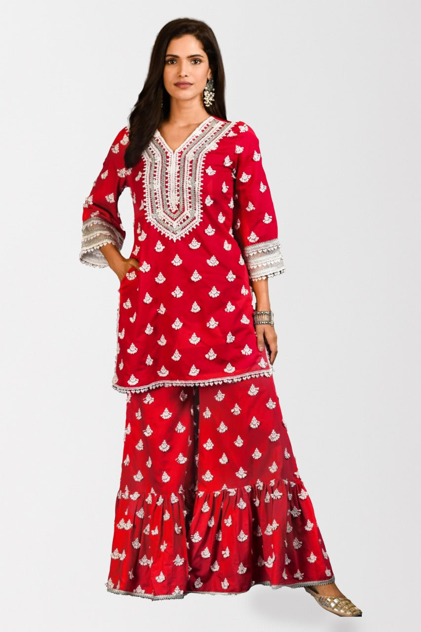 Jubilee Cupro Satin Kurta Set