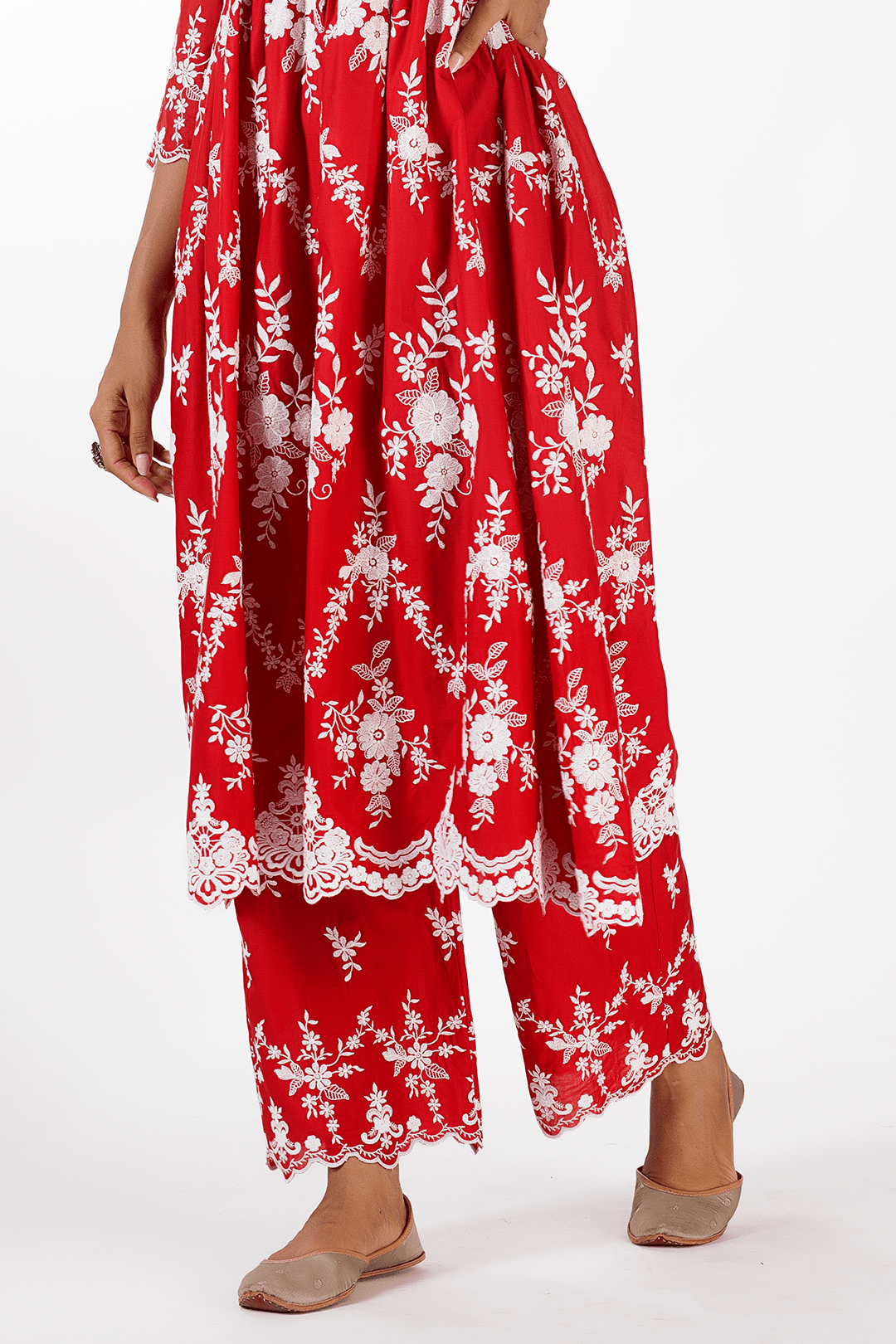 Mulmul Supima Cotton Zambi Red Pant