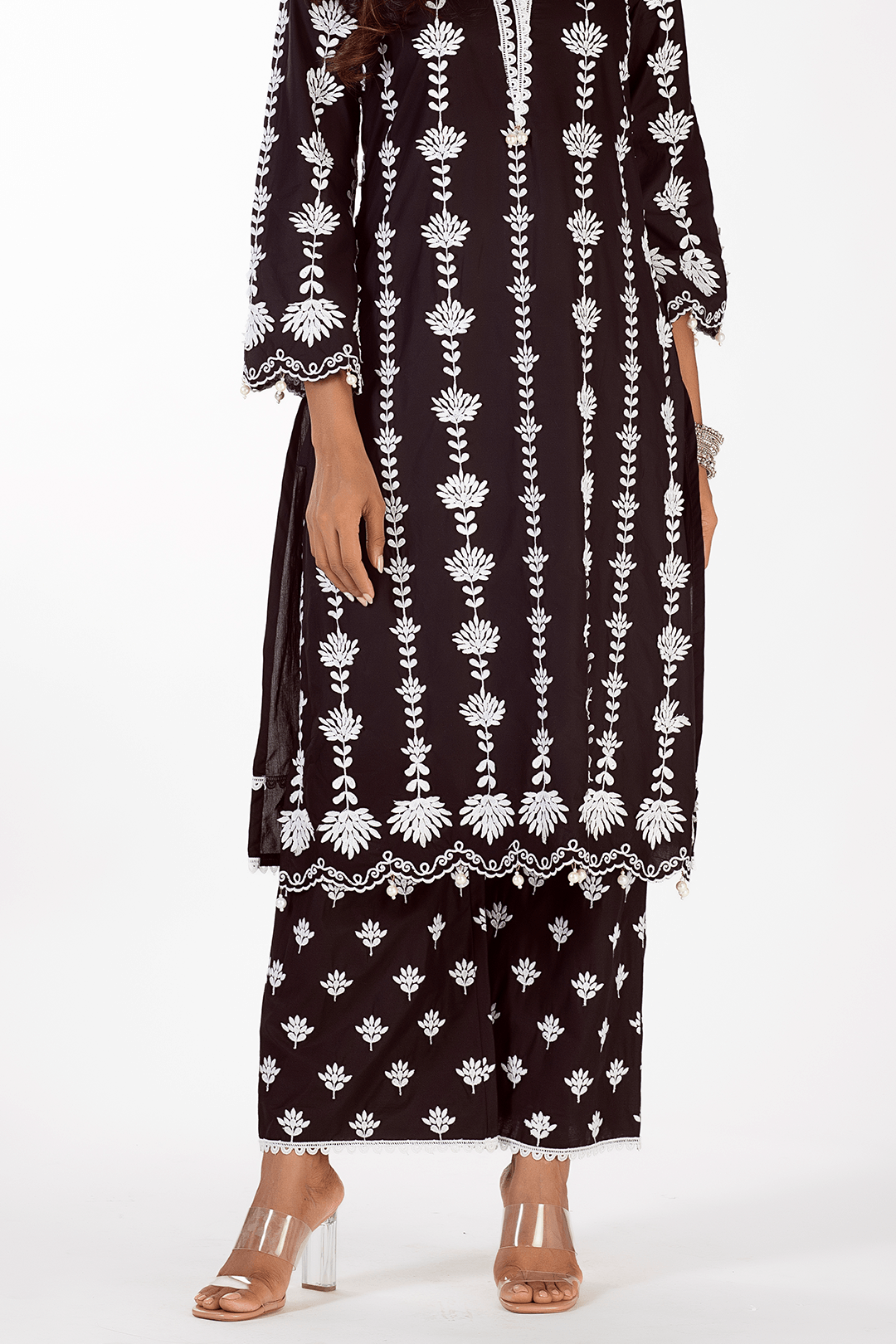 Mulmul Supima Cotton Zaira Black Palazzo