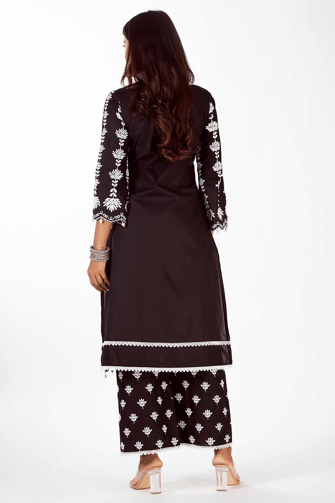 Mulmul Supima Cotton Zaira Black Kurta