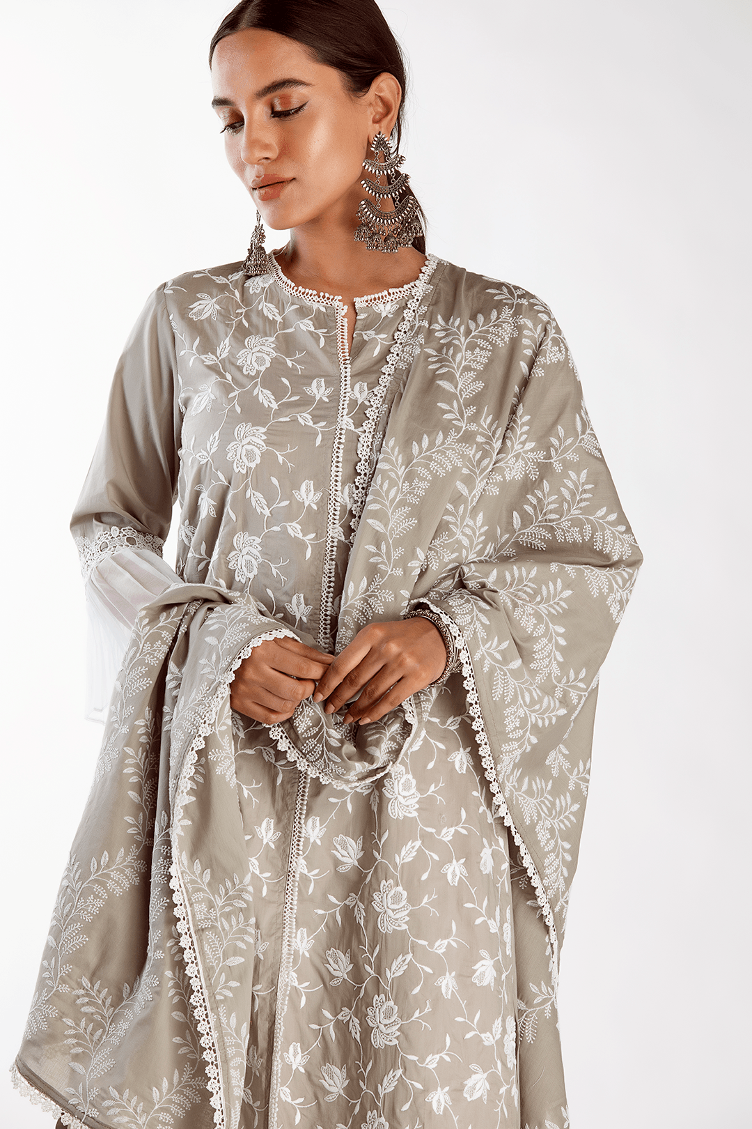 Dusk Supima Cotton Grey Kurta Set
