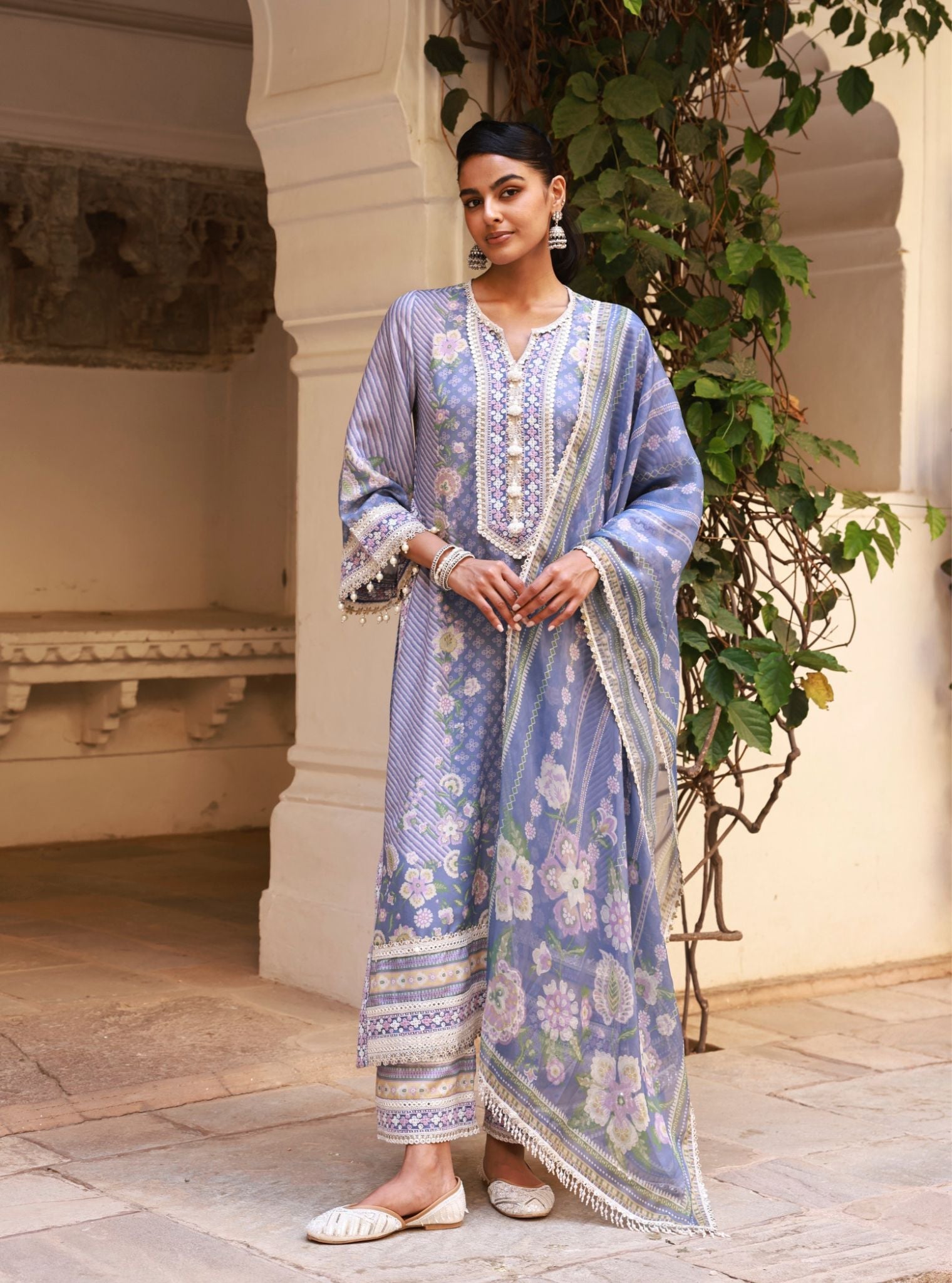 Olisha Lawn Blue Kurta Set