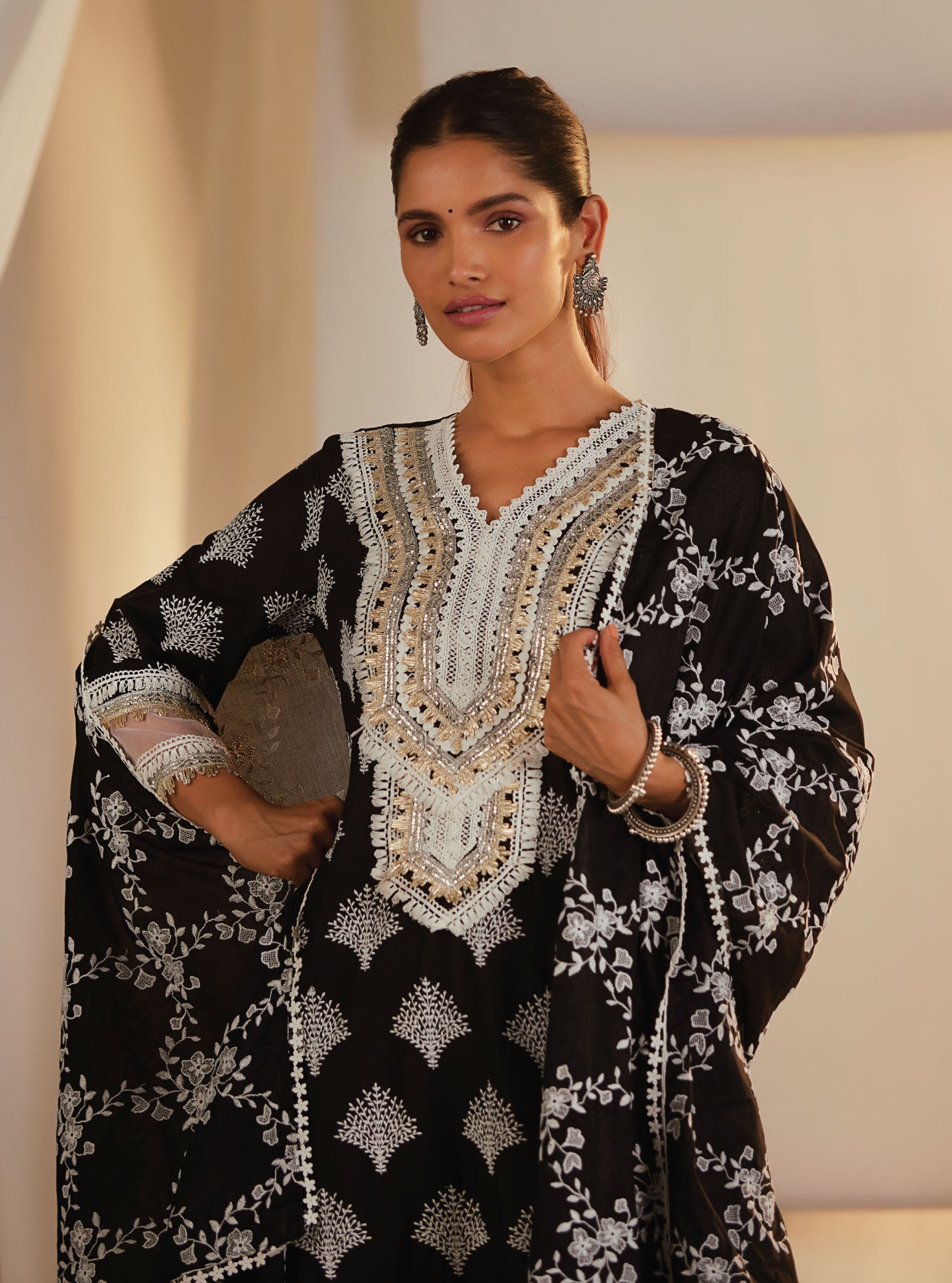 Maple Supima Cotton Gota Diagonal Kurta Set