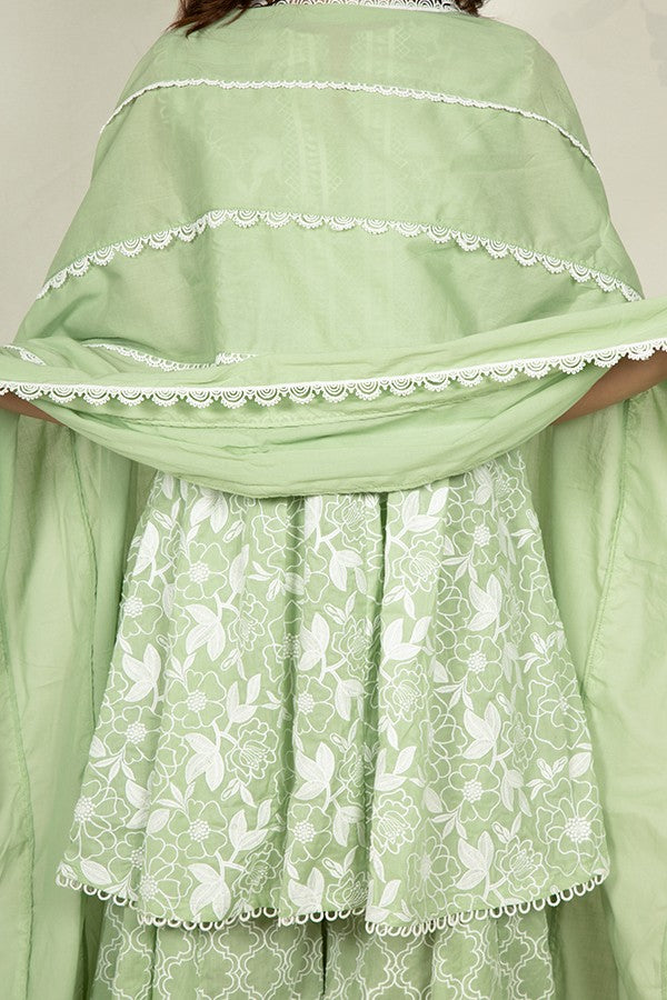 Big Small Dupatta Green