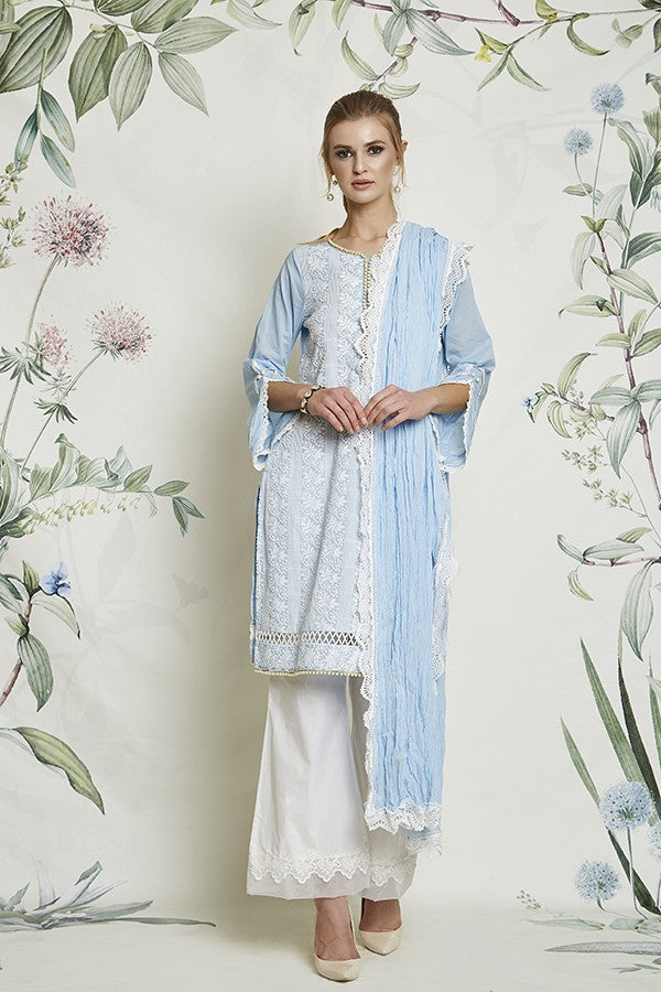 CRINKLE CHUNNI (LIGHT BLUE)