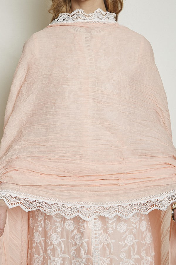 Crinkle Chunni Peach