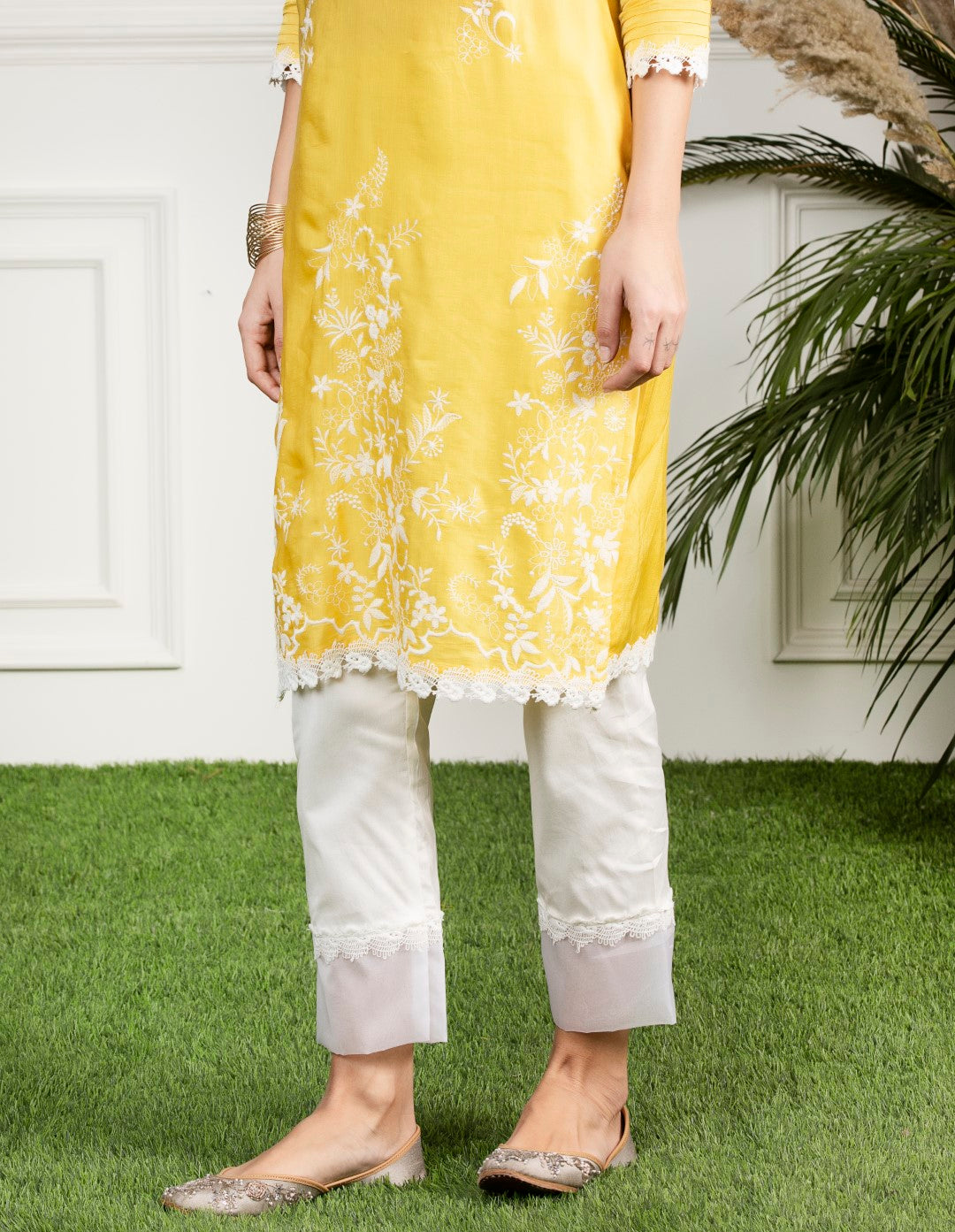 Morning Glory Organza Slim Kurta Set
