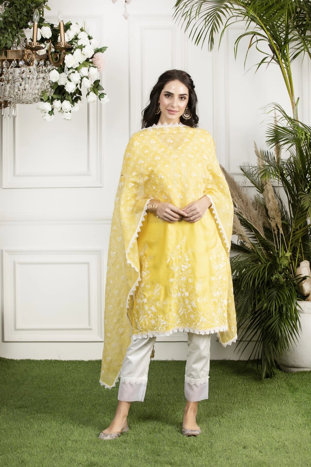 Full Embroidered Chanderi Dupatta