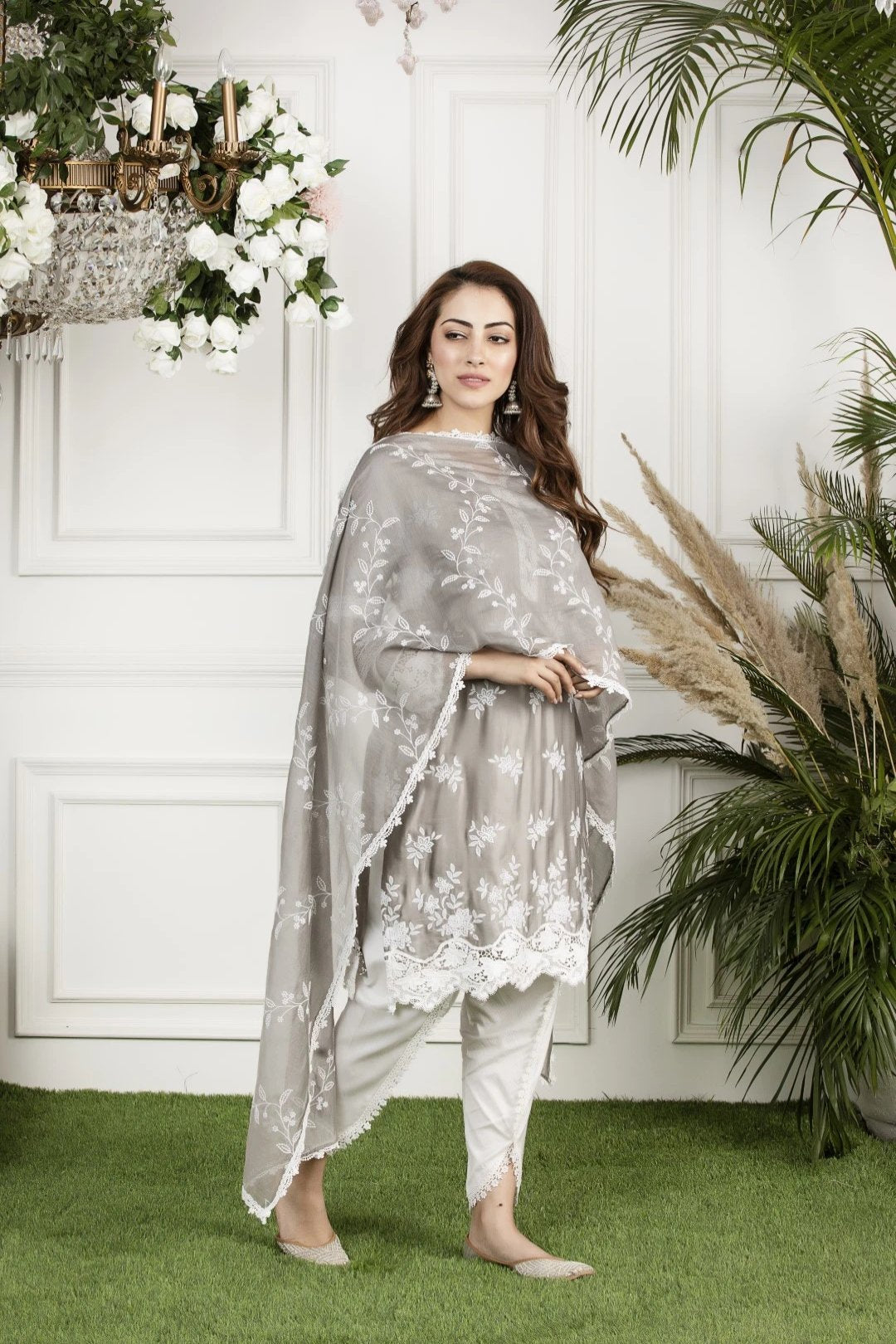 Embroidered Bel Chanderi Dupatta