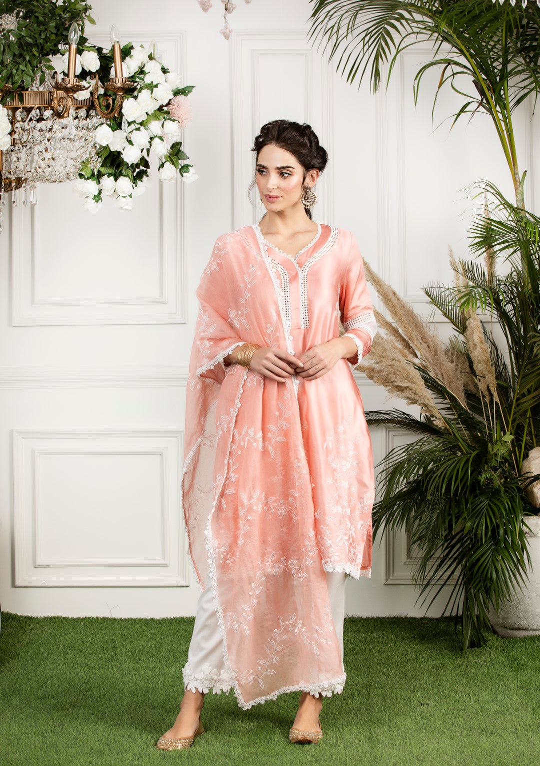 Morning Glory Supima Cotton Hibiscus Kurta Set