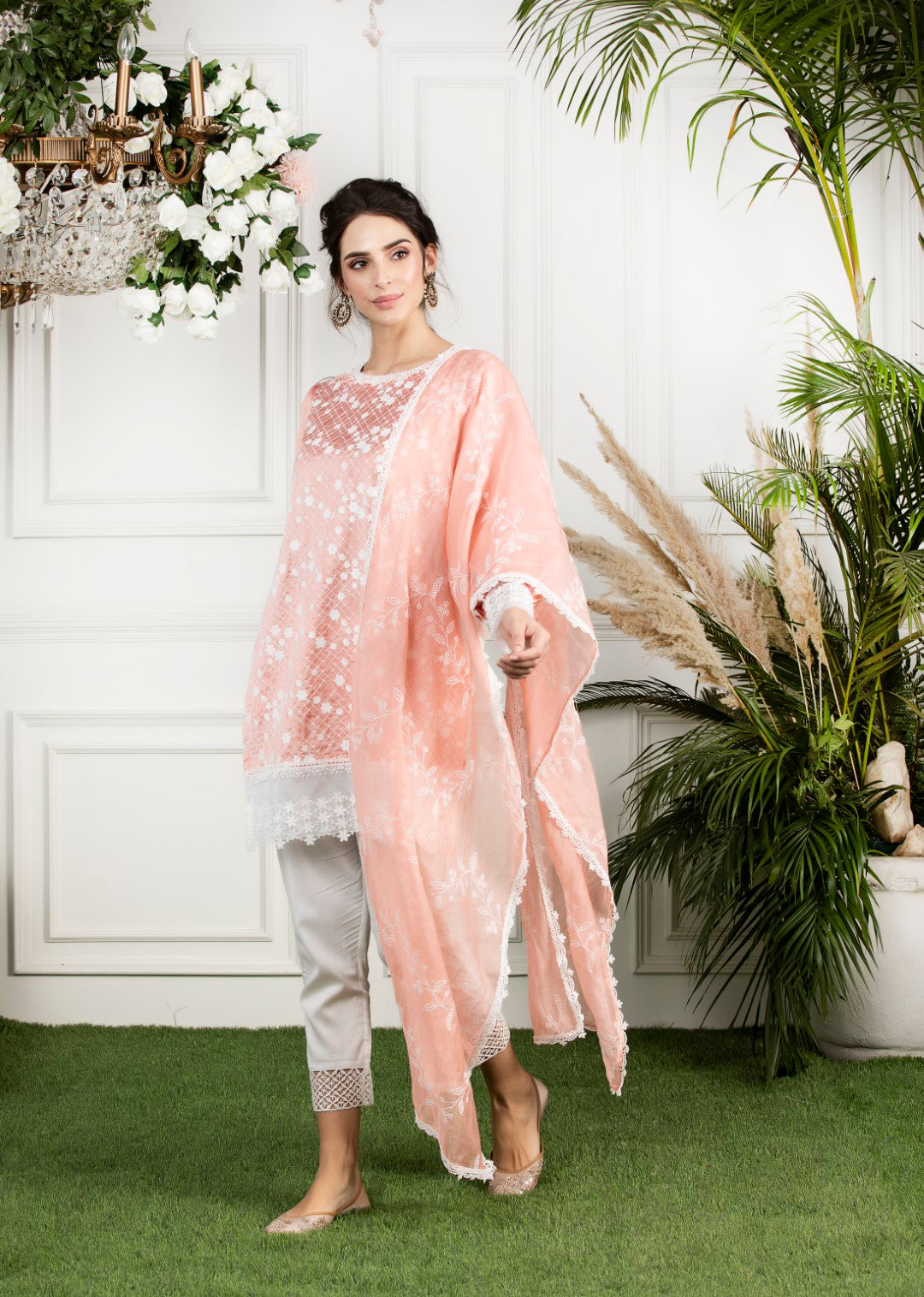 Embroidered Bel Chanderi Dupatta