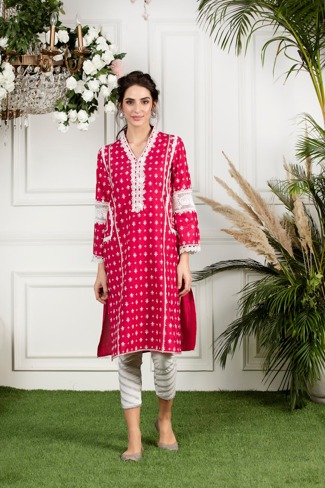 WinterBerry Supima Cotton Gota Diagonal Kurta Set