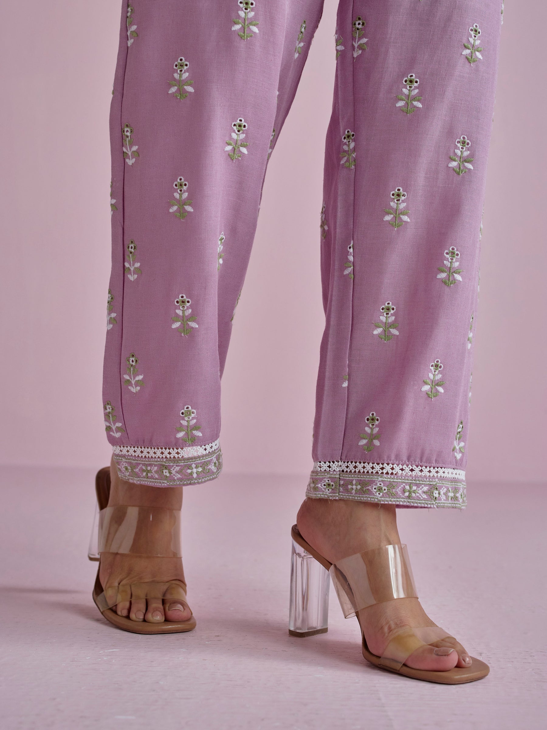 Zano Linen Lilac Kurta Set