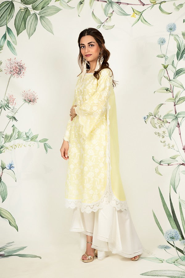 Rosebud Kurta Yellow and Bell Bottoms