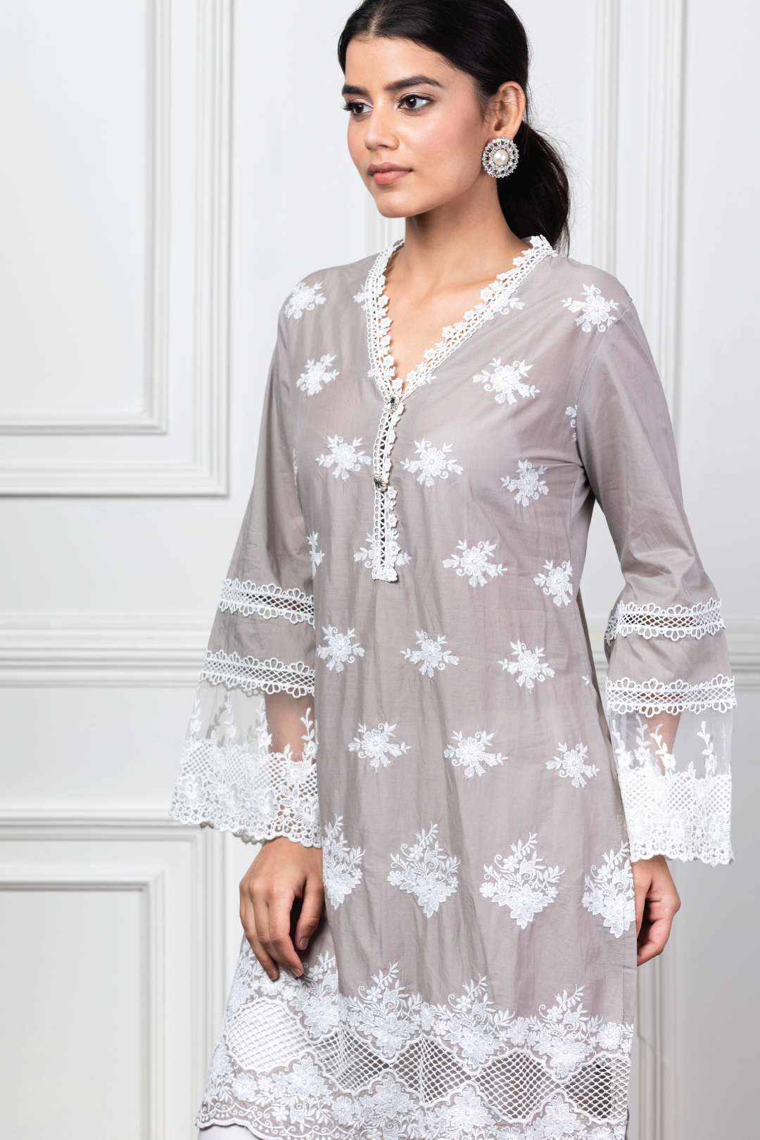 Petunia Supima Cotton Grey Kurta Set