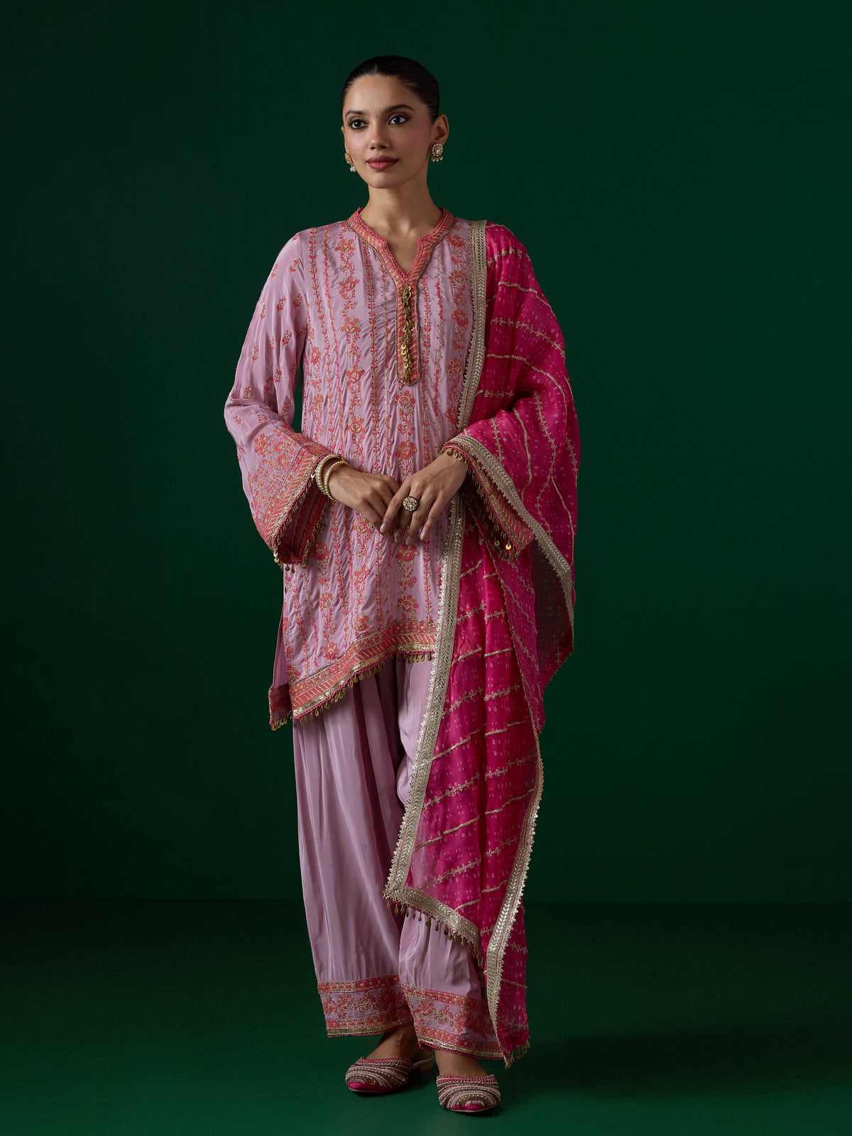 Pralika Crepe Lilac Kurta Set
