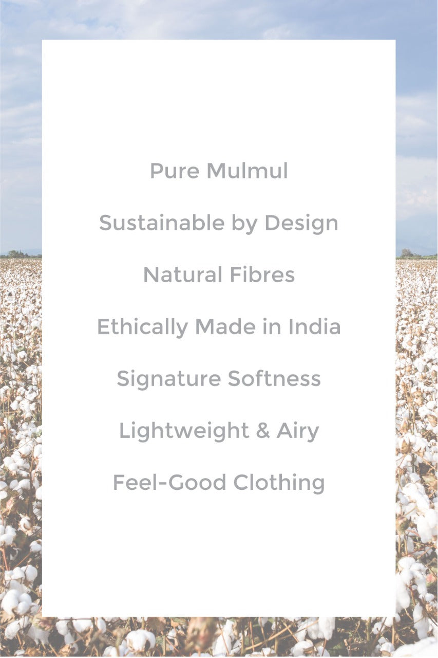 Mulmul Cotton Dawn Orange Kurta With Rounded Hem White Pyajama