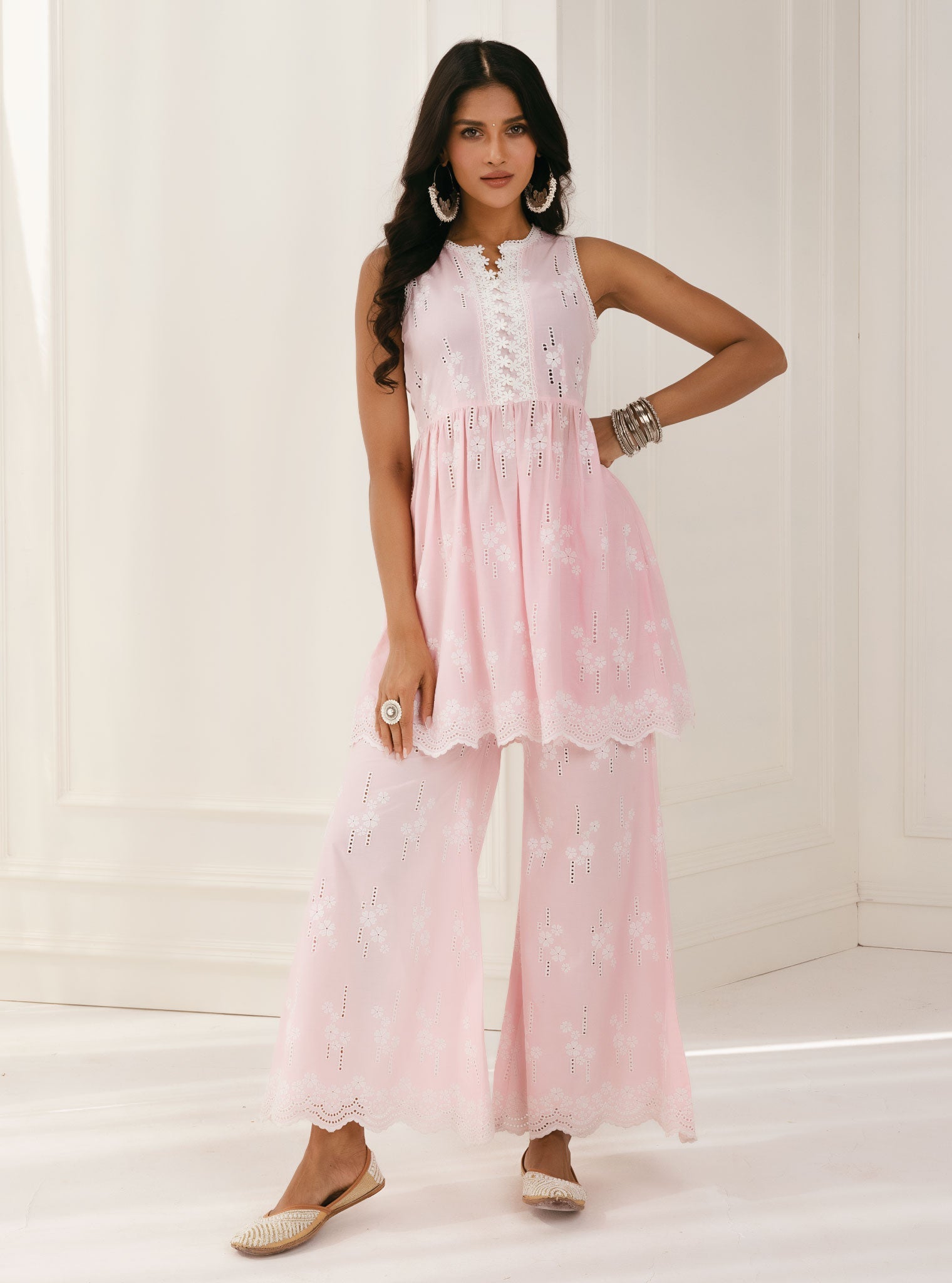 Mulmul Supima Cotton Yana Pink Kurta