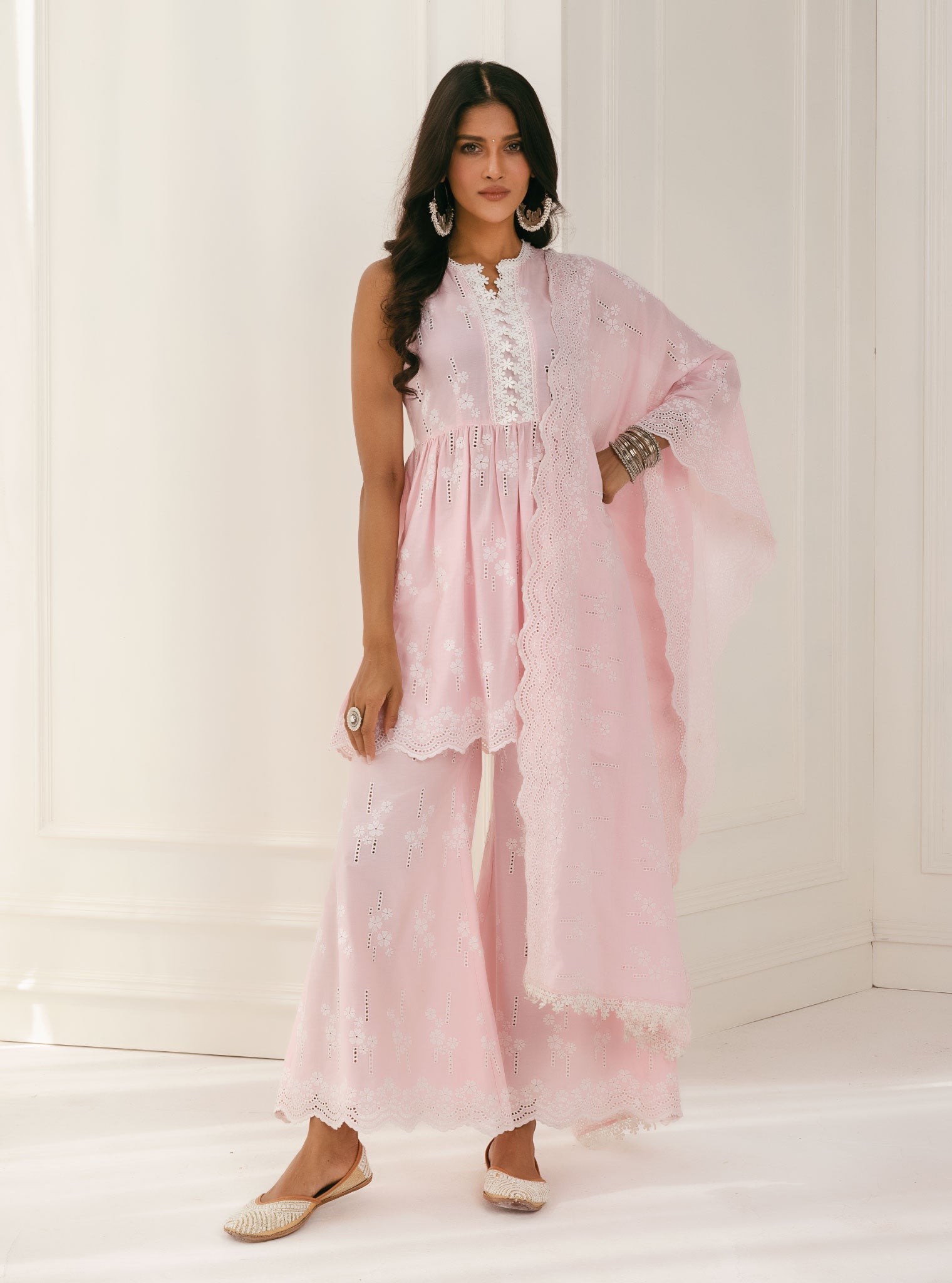 Mulmul Supima Cotton Yana Pink Kurta