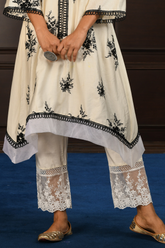 Mulmul Pima Satin Gail Off White Pant