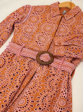 Mulmul Cotton Remy Orange Dress