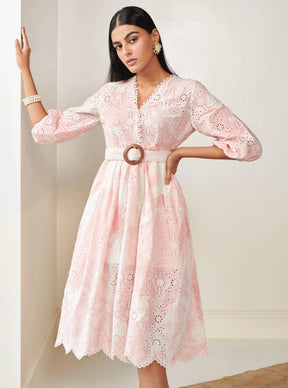 Mulmul Cotton Nero Pink Dress